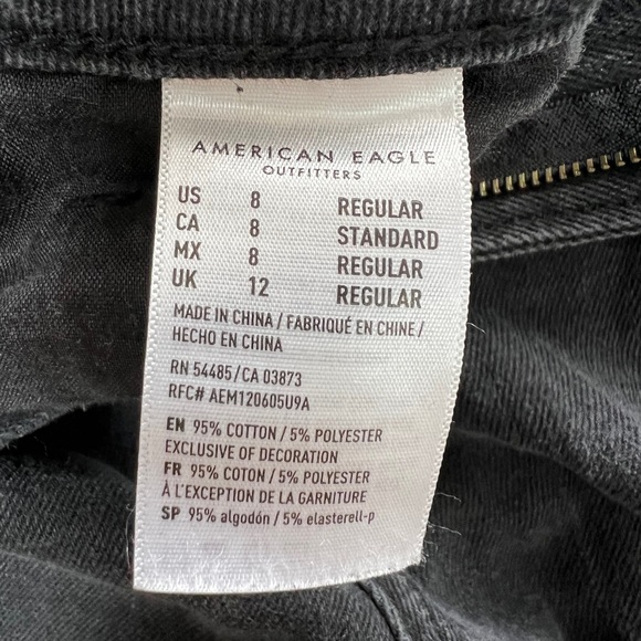 American Eagle Baggy Distressed Black Jean- Size 8 - Picture 3 of 5
